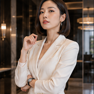 都會高訂女正面半身肖像
